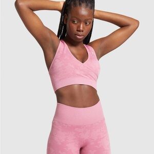 Gymshark Pink Camo sports bra and legging
